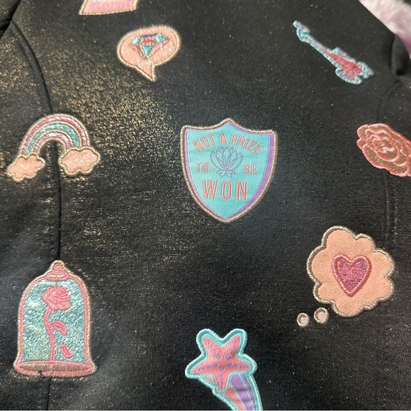 KIDS DISNEY PRINCESS METALLIC MOTO JACKET WITH APPLIQUES/SIZE: 7/8 - Picture 3 of 15